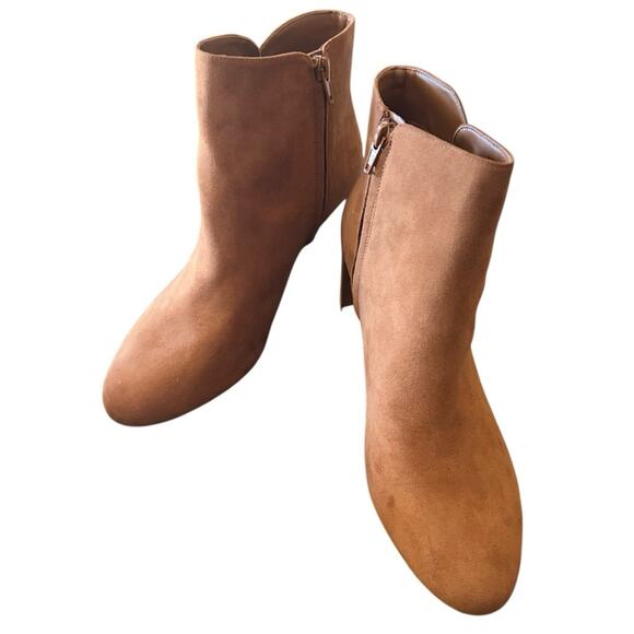 Alfani  Paam Blade Heel Dress Booties Sculpted Heels NEW Size 9 Cognac - Picture 5 of 10